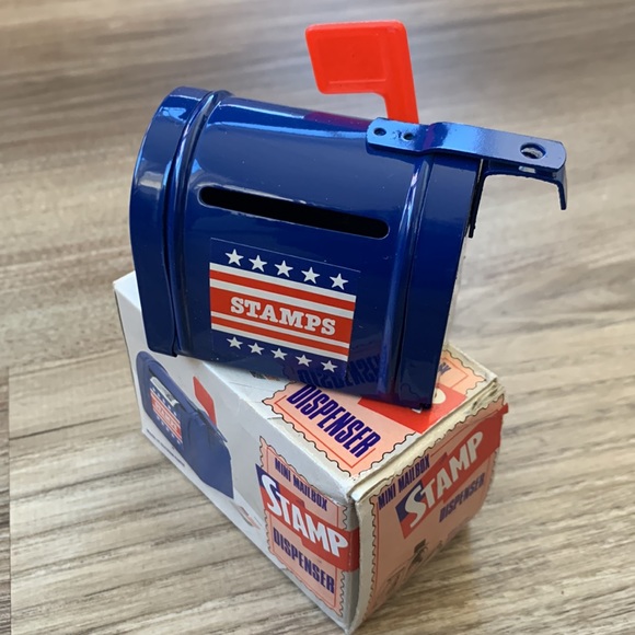 Office New Vintage Giftco Mini Mailbox Stamp Dispenser Roll Holder